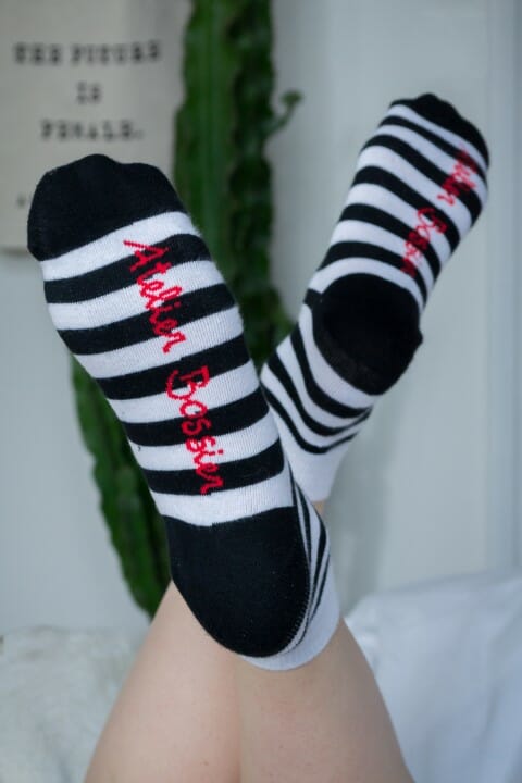 Black & White Striped Socks • Products • Atelier Bossier