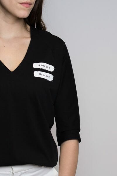 Black Mid-Sleeved T-Shirt 'Atelier Bossier'