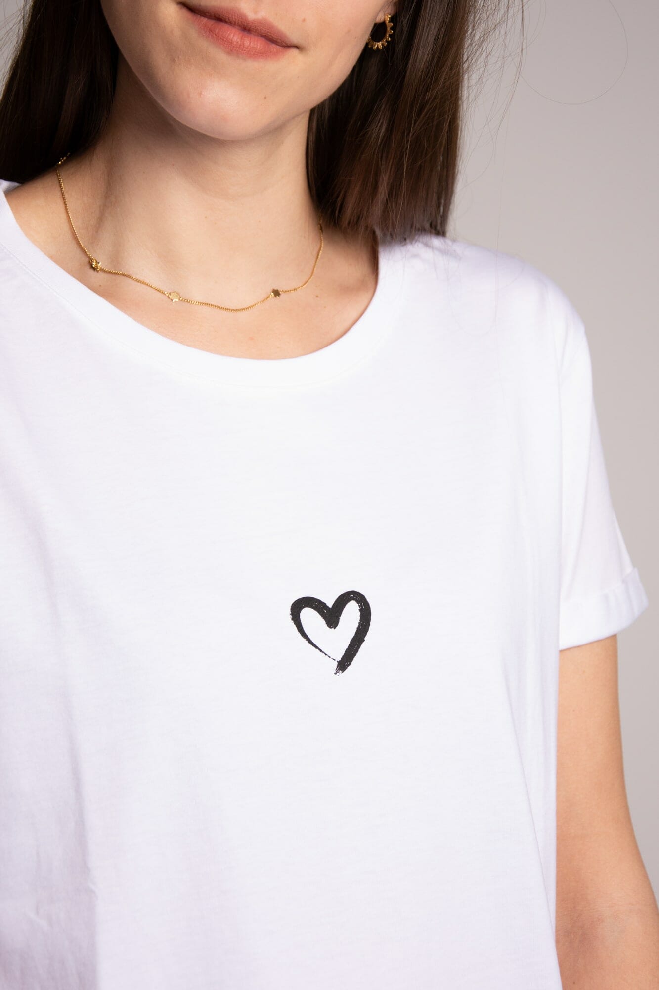 white t-shirt heart
