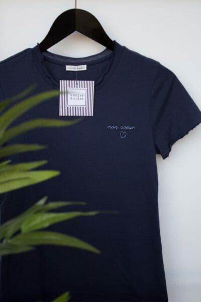CLEARANCE // Navy 'Mon Coeur' T-shirt Slim-fit