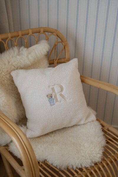 'Initial + Bear' Cushion
